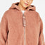 Faux shearling jacket with hood